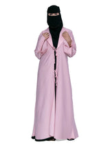 Tie-Front Abaya in Pink