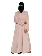 Sprig-Embroidered Abaya in Blush