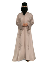 Mushroom Floral-Bouquet Abaya in Mushroom