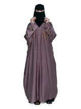 Mauve Gold-Print Batwing Abaya in Mauve