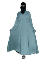 Teal Flared Wrap Abaya in Teal