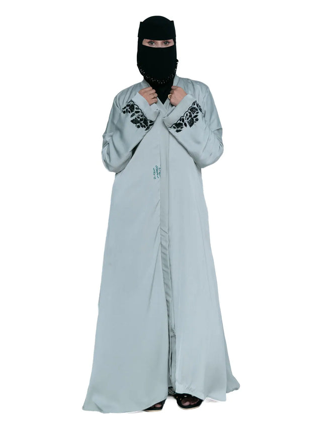 Embroidered-Cuff Abaya