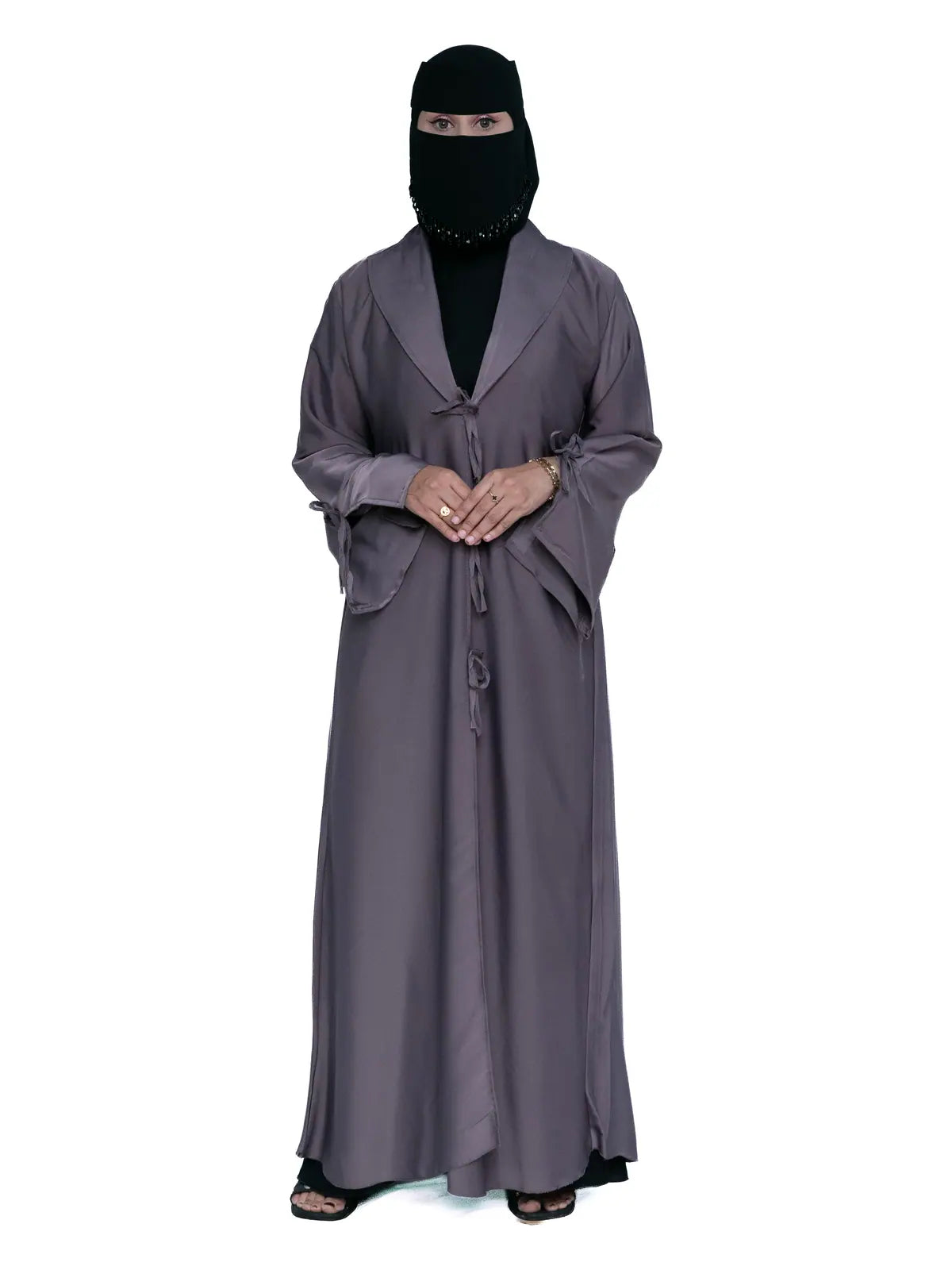 Tie-Front Abaya in Mauve