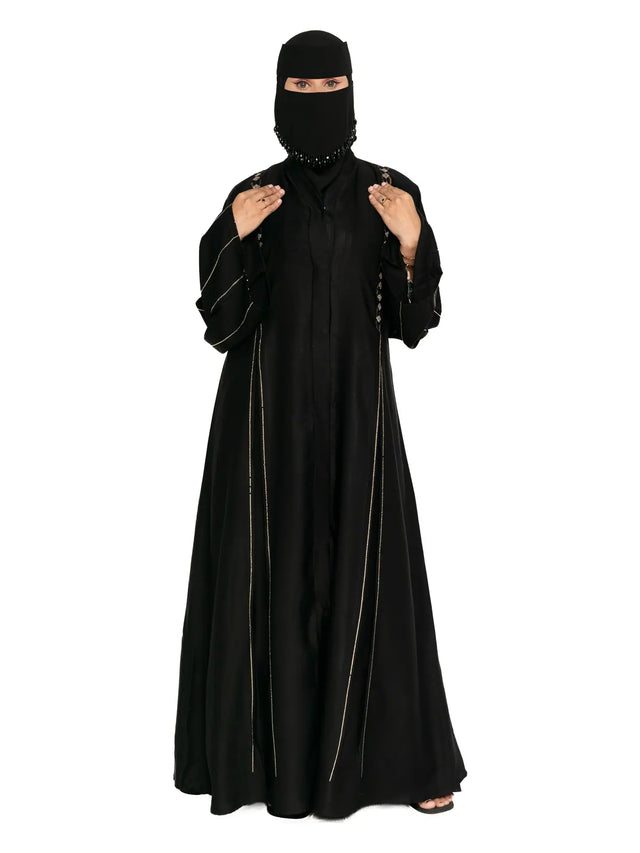 Black Gold-Line Abaya