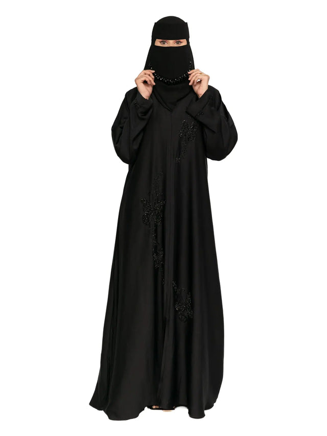 Black Tonal-Floral Abaya