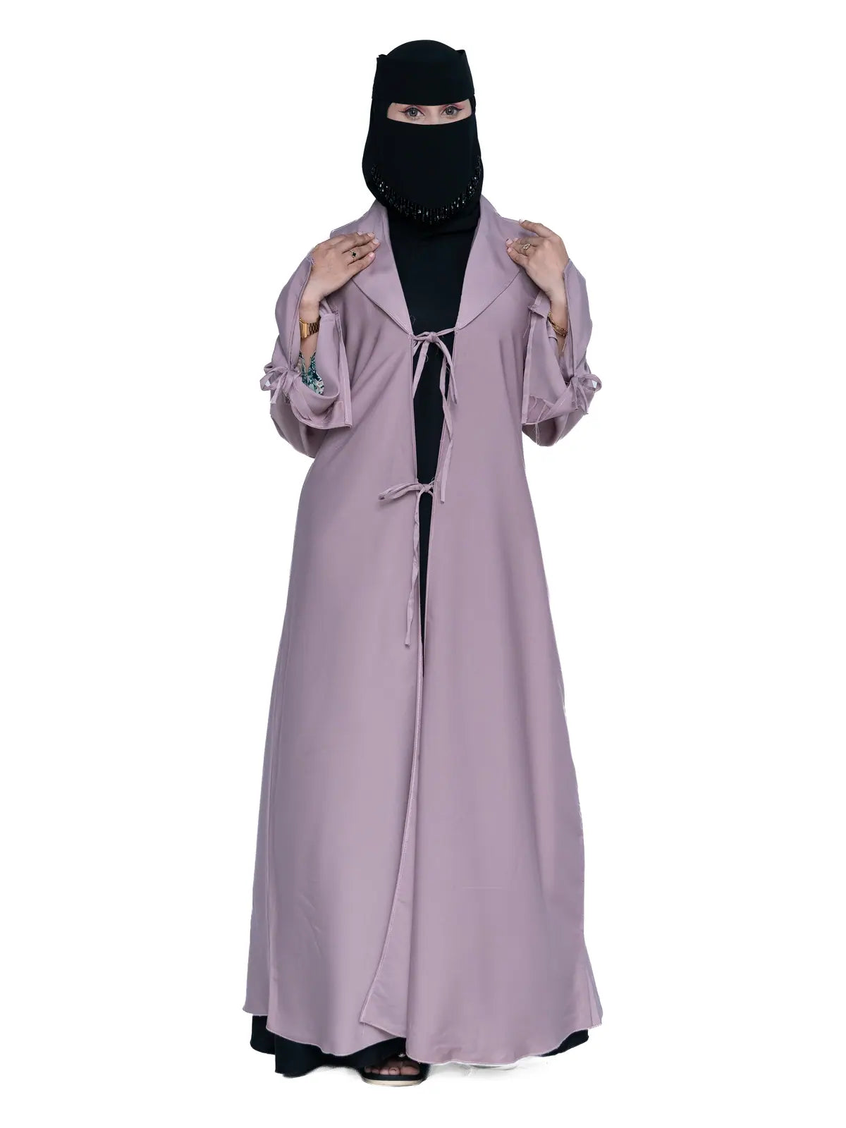 Tie-Front Abaya in Lilac