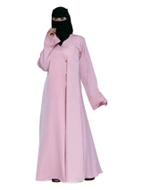 Pink Wrap-Front Abaya in Pink