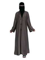 Tie-Front Abaya in Taupe