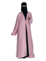 Hooded Button Abaya in Rose