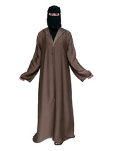 Hooded Button Abaya in Mocha