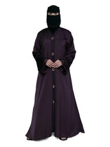 Bell-Sleeve Abaya in Aubergine