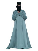 Teal Flared Wrap Abaya in Teal