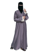 Lilac Lace-Cuff Abaya in Lilac