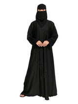 Black Tonal-Floral Abaya in Black