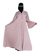 Satin Belted Abaya in Blush