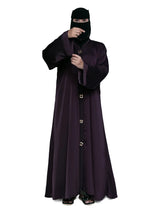 Bell-Sleeve Abaya in Aubergine