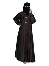 Espresso Pleated Hooded Abaya in Espresso