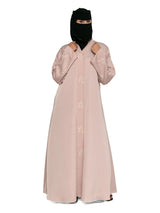 Sprig-Embroidered Abaya in Blush