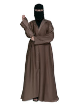 Hooded Button Abaya in Mocha