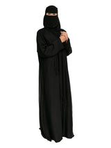Black Tonal-Floral Abaya in Black