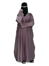 Mauve Gold-Print Batwing Abaya in Mauve