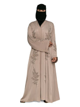 Mushroom Floral-Bouquet Abaya in Mushroom