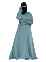 Teal Flared Wrap Abaya in Teal