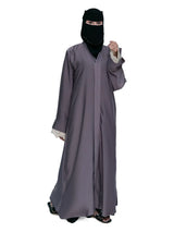 Lilac Lace-Cuff Abaya in Lilac