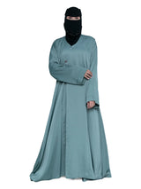 Teal Flared Wrap Abaya in Teal