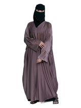 Mauve Gold-Print Batwing Abaya in Mauve