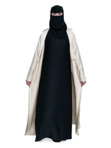 Hooded Button Abaya in Cream