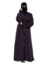 Bell-Sleeve Abaya in Aubergine
