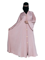 Satin Belted Abaya in Blush