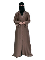 Hooded Button Abaya in Mocha