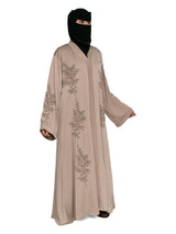 Mushroom Floral-Bouquet Abaya in Mushroom