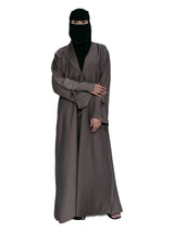Tie-Front Abaya in Taupe