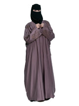 Mauve Gold-Print Batwing Abaya in Mauve