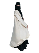 Hooded Button Abaya in Cream