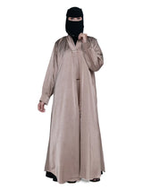 Champagne Satin Gold-Bar Abaya in Champagne