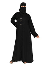Black Gold-Bar Abaya in Black