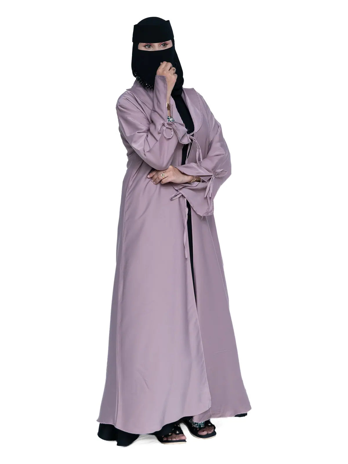Tie-Front Abaya in Lilac