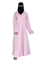 Pink Wrap-Front Abaya in Pink