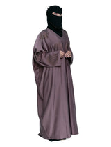 Mauve Gold-Print Batwing Abaya in Mauve