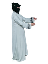 Embroidered-Cuff Abaya in Sage
