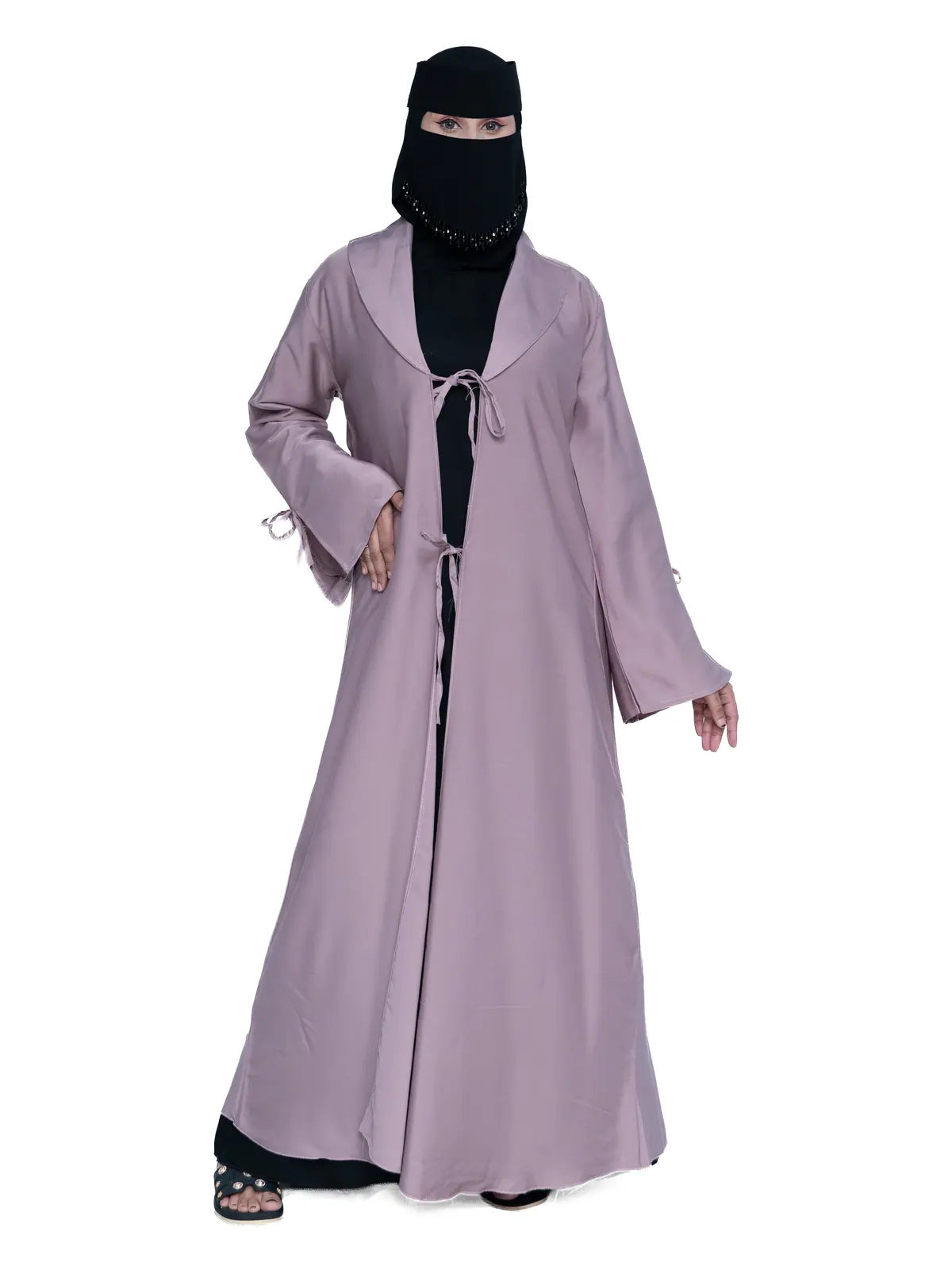 Tie-Front Abaya in Lilac