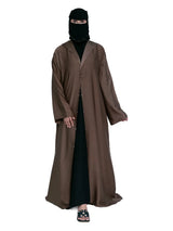 Hooded Button Abaya in Mocha