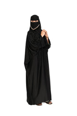 Premium Black Hand work Abaya with Pearl Niqab