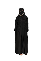 Premium Black Hand work Abaya with Pearl Niqab