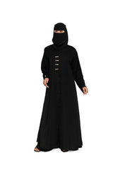 Premium Black Abaya with Embellished Niqab Set