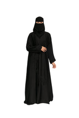 Premium Black Floral Hand Work Abaya with Niqab Set